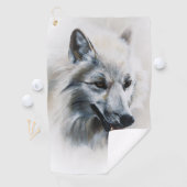 White Wolf Portrait Golfhanddoek (Insitu)