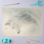 White Wolf Portrait with Forest Overlay Decoupage  Tissuepapier (Craft)