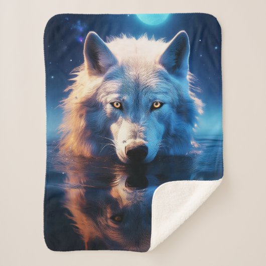 White Wolf Sherpa Blanket Deken (Voorkant)