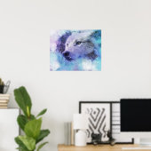 White Wolf Spirit Animal Arctic Blizzard Art Print (Thuiskantoor)
