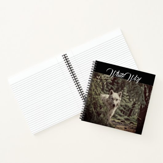 White Wolf Spirit Animal Personal Black Journal Notitieboek (Binnen)