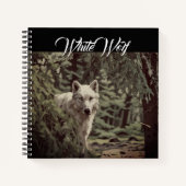White Wolf Spirit Animal Personal Black Journal Notitieboek (Voorkant)