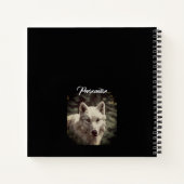 White Wolf Spirit Animal Personal Black Journal Notitieboek (Achterkant)