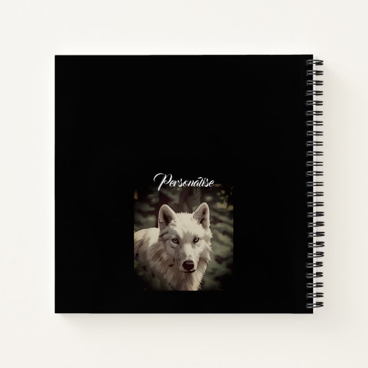 White Wolf Spirit Animal Personal Black Journal Notitieboek (Achterkant)