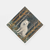 White wolf vintage boho woodland forest  servet (Hoek)
