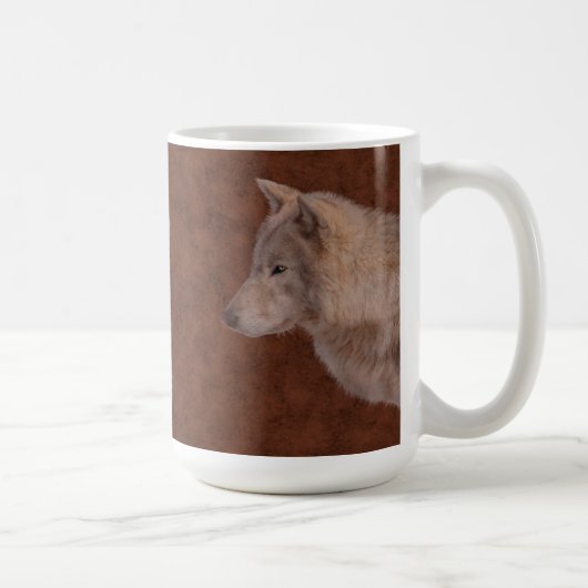 White Wolf Wildlife Foto Art Drinkware Koffiemok (Rechts)