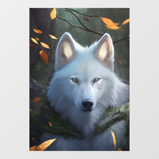 White Wolf Window Cling Raamsticker (Vel)