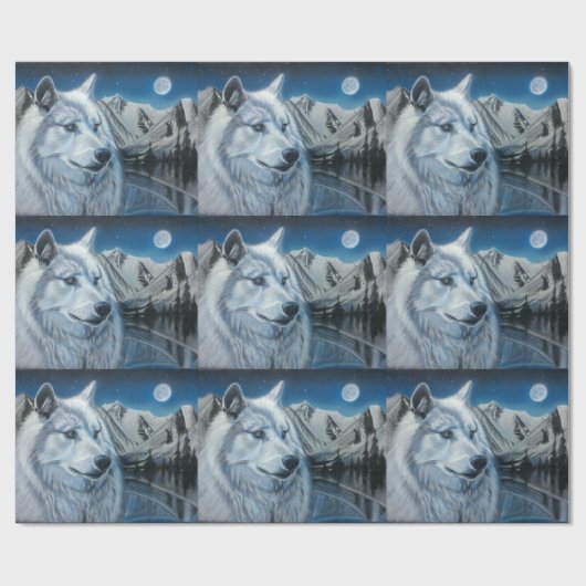 White Wolf Wrapping Paper Cadeaupapier (Vlak)