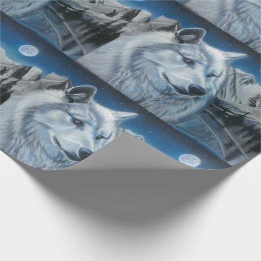White Wolf Wrapping Paper Cadeaupapier (Hoek)