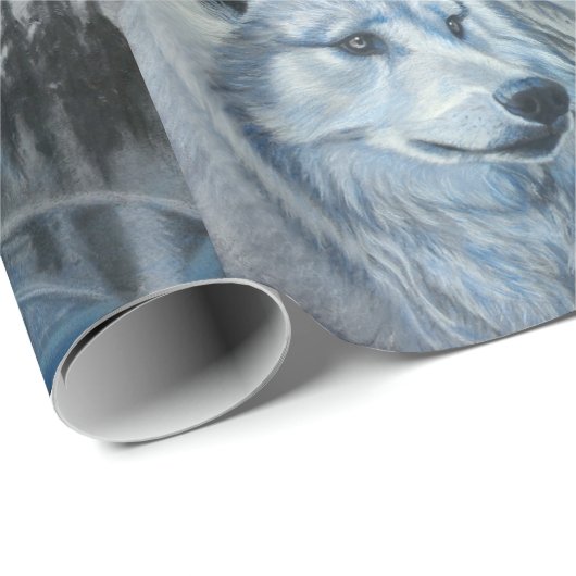White Wolf Wrapping Paper Cadeaupapier (Rol Hoek)