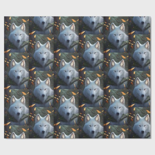 White Wolf Wrapping Paper Cadeaupapier (Vlak)