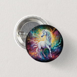 White Wonder: De Spectrale Witte Eenhoorn Ronde Button 3,2 Cm