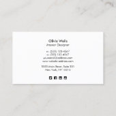 White wood add Logo Photo Card Visitekaartje (Achterkant)
