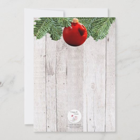 White Wood and Pine Branches Uitnodiging voor een  (Achterkant)