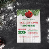 White Wood and Pine Branches Uitnodiging voor een 