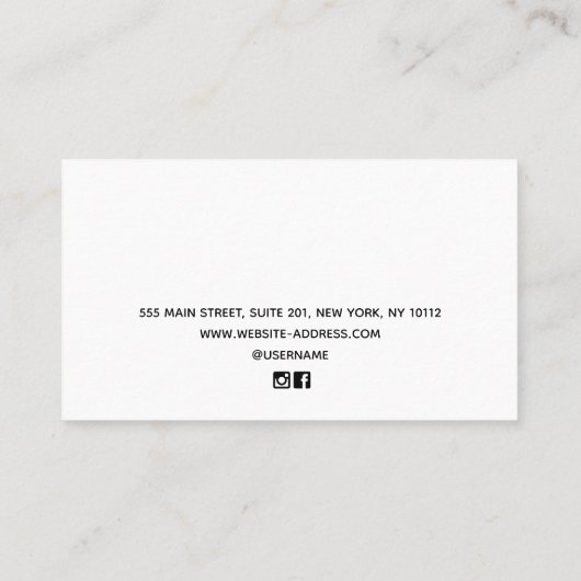 White Wood Black Border Earring Display Contactkaartje (Achterkant)