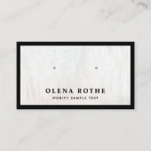 White Wood Black Border Earring Display Contactkaartje (Voorkant)