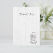 White Wood & Carriage Boy Baby shower Dank u Bedankkaart (Staand voorkant)