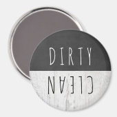 White Wood Chalkboard Clean Dirty Dishwasher Sign Magneet (Voorkant / Achterkant)