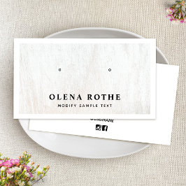 White Wood Earring Jewelry Display Contactkaartje