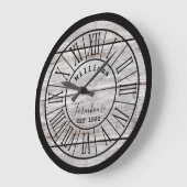 White Wood Farmhouse Family Name Large Clock Grote Klok (Hoek)