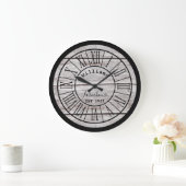 White Wood Farmhouse Family Name Large Clock Grote Klok (Huis)
