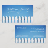 White Wood fence Business card Visitekaartje (Voorkant / Achterkant)