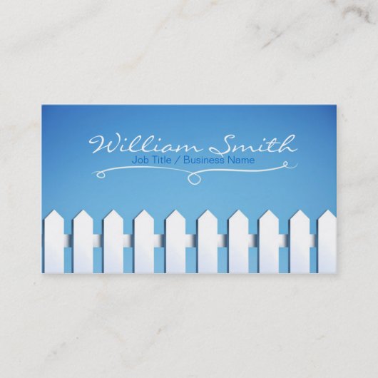 White Wood fence Business card Visitekaartje (Voorkant)