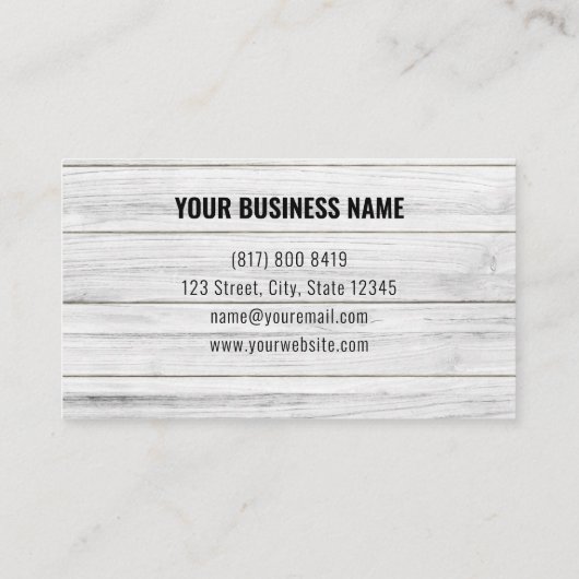 White Wood Grain Professional Visitekaartje (Achterkant)