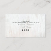White Wood Handgeschreven script social media Busi Visitekaartje (Achterkant)