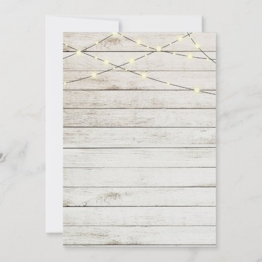 White Wood Lace Lights Graduparty Kaart (Achterkant)