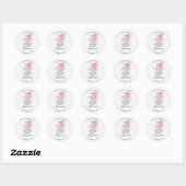 White Wood & Pink Elephant Baby shower Dank u Ronde Sticker (Vel)