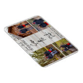 White Wood Rustic 4 Foto's Save the Date Wedding Magneet (Rechterzijde)