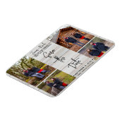 White Wood Rustic 4 Foto's Save the Date Wedding Magneet (Linkerzijde)