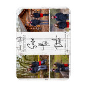 White Wood Rustic 4 Foto's Save the Date Wedding Magneet (Verticaal)