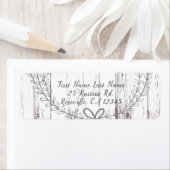 White Wood Rustic Farmhouse Country Weddenschap Etiket (Insitu)