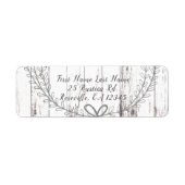 White Wood Rustic Farmhouse Country Weddenschap Etiket (Voorkant)