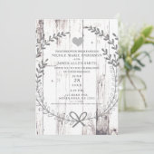 White Wood Rustic Farmhouse Country Weddenschap Kaart (Staand voorkant)