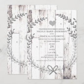 White Wood Rustic Farmhouse Country Weddenschap Kaart (Voorkant / Achterkant)