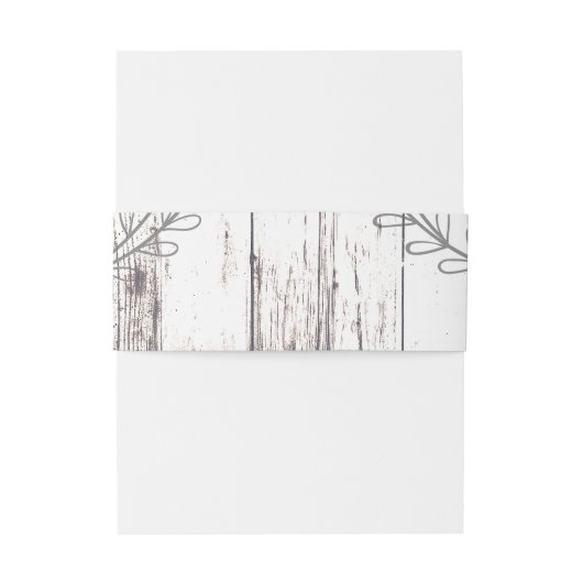 White Wood Rustic Farmhouse Country Weddenschap Uitnodigingen Wikkel (Achterkant Voorbeeld)