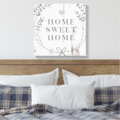 White Wood Rustic Farmhouse Home Sweet Home Canvas Afdruk (Insitu (Slaapkamer))