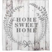 White Wood Rustic Farmhouse Home Sweet Home Douchegordijn (Voorkant)