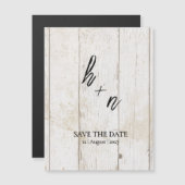 White Wood Save the Date Minimalistische Initialen (Voorkant / Achterkant)