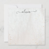 White Wood Signature Script Note Card Notitiekaartje (Voorkant)