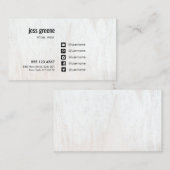 White Wood Social Media Icons Visitekaartje (Voorkant / Achterkant)