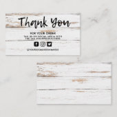 White Wood Trendy Salon Dank je Visitekaartje (Voorkant / Achterkant)