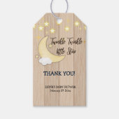 White Wood Twinkle Twinkle Little Star Baby shower Cadeaulabel (Voorkant)