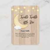 White Wood Twinkle Twinkle Little Star Baby shower Informatiekaartje (Voorkant)