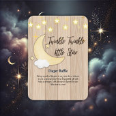 White Wood Twinkle Twinkle Little Star Baby shower Informatiekaartje
