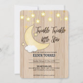 White Wood Twinkle Twinkle Little Star Baby shower Kaart (Voorkant)